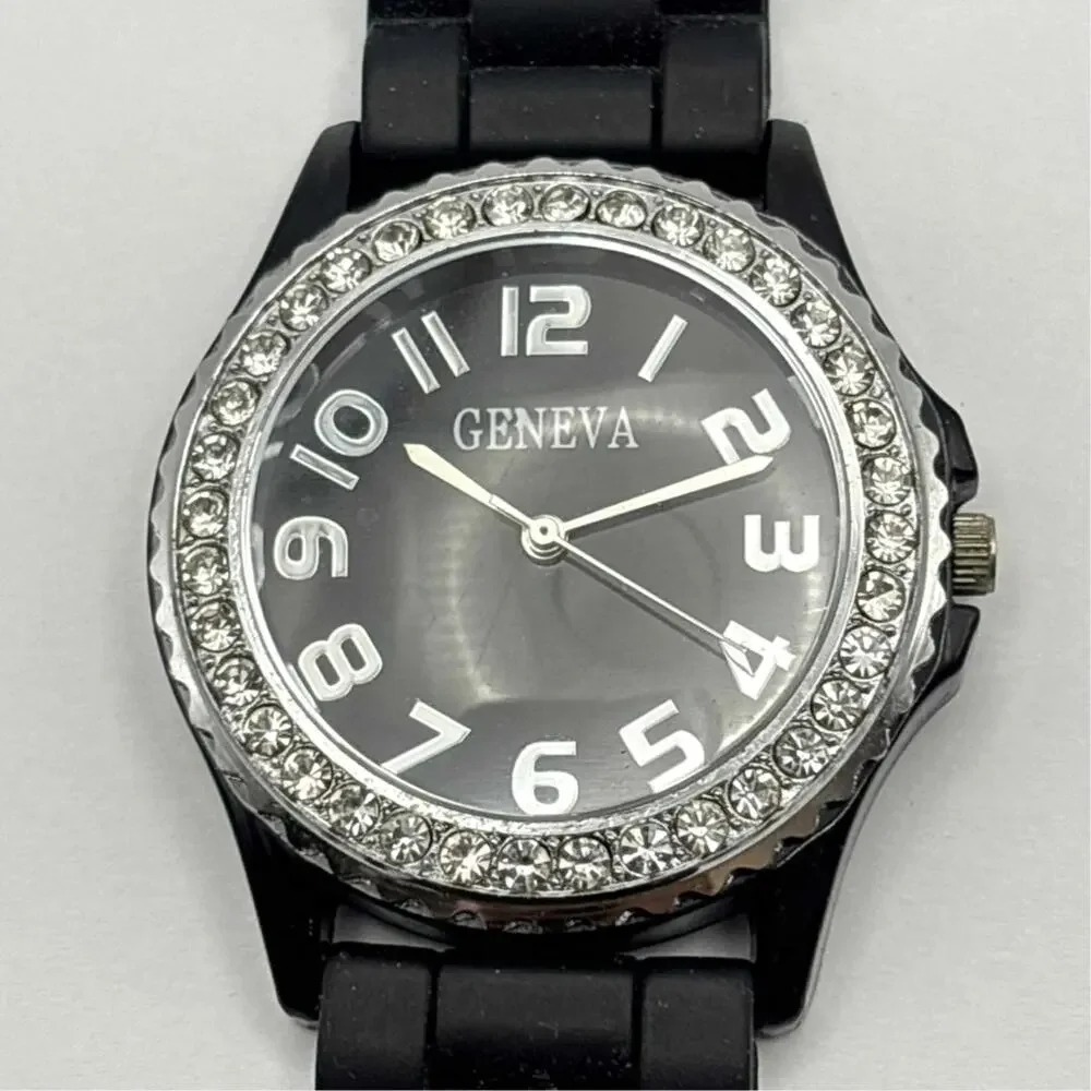 Silver & Black Men's Watch